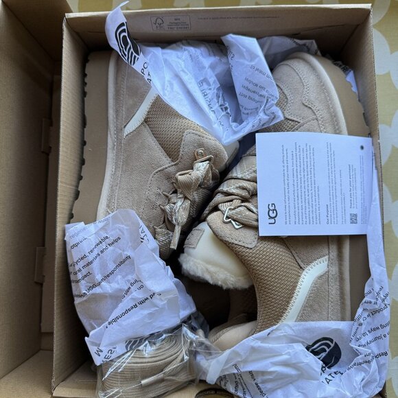 NIB UGG® Women's Lowmel Lace-Up Sneaker Booties, Sand, Women's US Size 12 - Picture 2 of 16